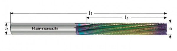 Karnasch VHM - Schrupp+Schlichtfräser d= 12,0/L2= 70/Z=8 NHC-7000 schiebender Schnitt, 291753120070