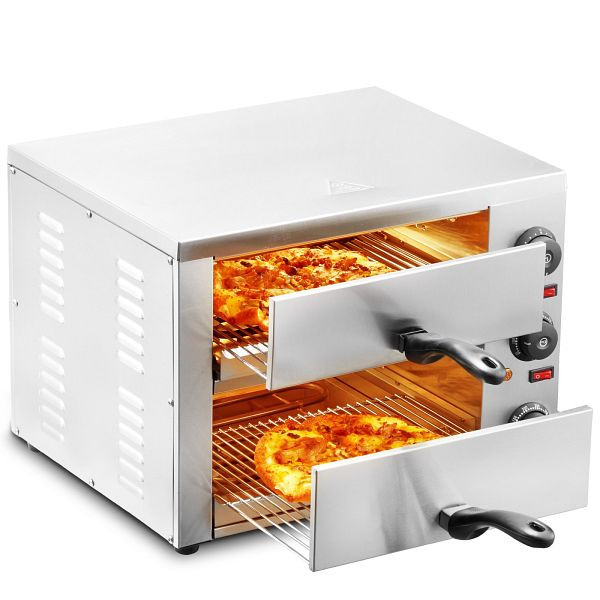 VEVOR Kommerzieller Pizzaofen Backofen 305mm Edelstahl Elektrisch 3 Drehknöpfe, CLMDRPSLSCSXXHD6UV2
