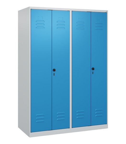 C+P Umkleidespind Classic PLUS, Doppel-Spind, 4 Abteile, 1700x1200x500mm, 7035/5012, Drehriegel, 0800027-40P S10004