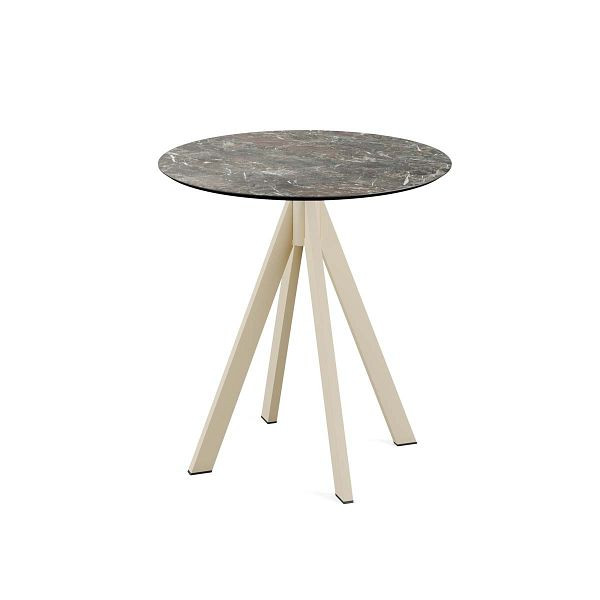 Feros Infinity Terrassentisch Sand gestell + Galaxy Marble HPL Ø70 cm, 120031570