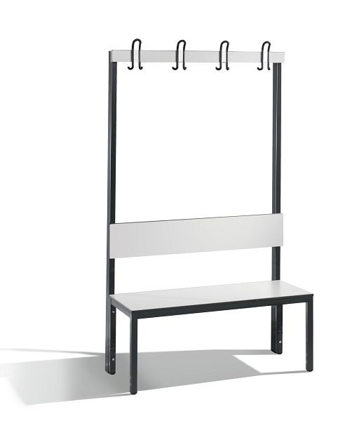 C+P Garderobenbank mit Rückenlehne, Basic Plus, H1650xB1000xT407mm, 8060-100 S10000