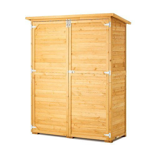 VEVOR Holz-Gartenschrank 1400x600x1715mm, wasserdichtes Dach, Metallrahmen, doppelt verschließbare Türen, Regale & Boden, PDHWCWJPD300MWL0QV0
