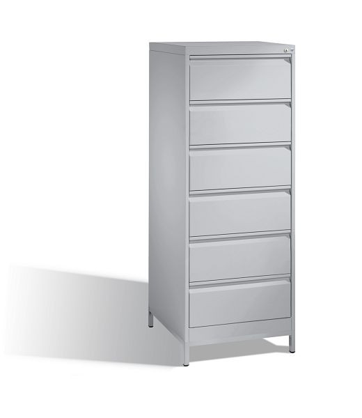 C+P Karteischrank Acurado, H1357xB553xT590mm, Farbe: Weißaluminium, Griffleiste, 12736-322 S10061