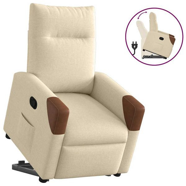 vidaXL Relaxsessel mit Aufstehhilfe Creme Stoff, 3324010