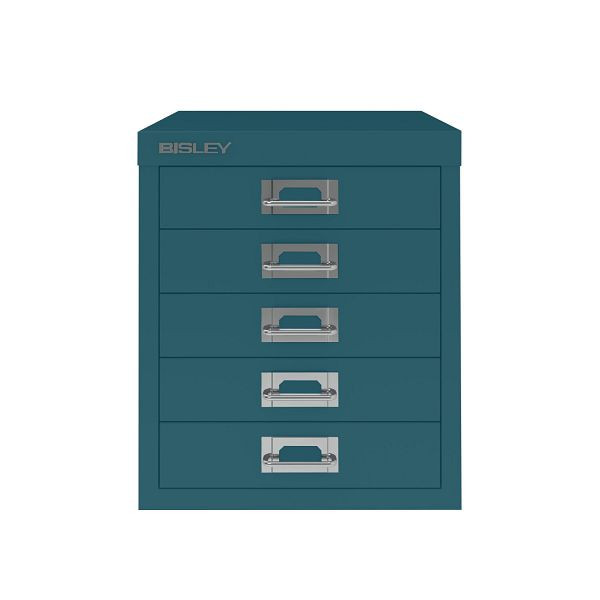Bisley MultiDrawer™, 5 Schubladen à H 51 mm, DIN A4, 653 ozeanblau, L125653