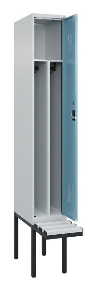 C+P Spind Evolo PLUS, 1 Abteile, 2120x300x815mm, 7035/0010, Haken 4, Zylinderschloss, Material Sitzfläche Kunststoff, 0490407-10F S10090