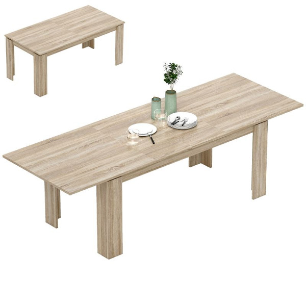 HOMCOM Ausziehbarer Esstisch, von 180 auf 260 cm erweiterbar, für 6-10 Personen, Holz, 83A-272V90AK