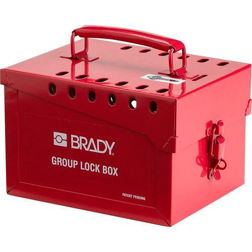 DENIOS Großer Gruppenverschlußkasten aus Stahl, rot, 309072