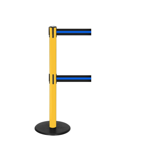 Stein HGS Personenleitsystem -P-Line Duo-, gelb, schwarz/blau/schwarz waagerecht (gestreift), mit Sicherheitsverschluss (selbstlösend), Gurtlänge: 2 x 4 m, 14153-1003