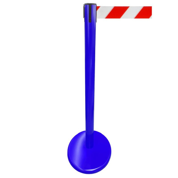 Stein HGS Personenleitsystem -P-LINE Future-, Metall/ blau, rot/weiß diagonal (schraffiert), mit Gurtendstück (Standard), Gurtlänge: 2,3 m, 12793-1302