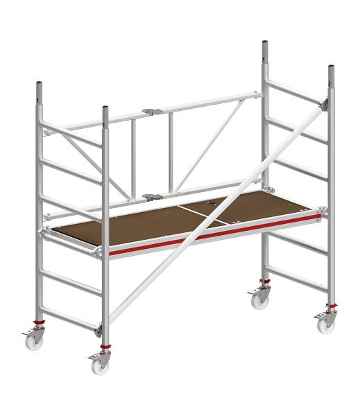HYMER Fahrgerüst, klappbar mit Ausleger, Bühnenlänge 1,90 m, Rahmenteilbreite 0,80 m, Reichhöhe 2,80 m, 817703