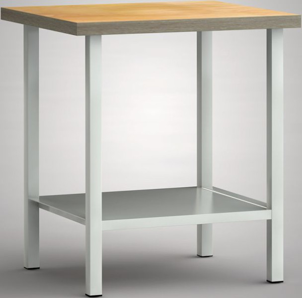 KLW Standard-Werkbank - 750 x 700 x 900 mm L x T x H, mit Buchen-Multiplexplatte 750 x 700 x 40 mm, WS005E-0750M40-X7000