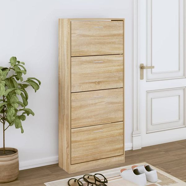 vidaXL Schuhschrank Sonoma-Eiche 63x24x147 cm Holzwerkstoff, 342543
