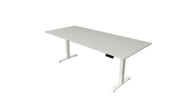 Kerkmann Steh-/Sitztisch Move 4 neu 225 x 100 cm Gestell weiß, Tischplatte lichtgrau, 10091111