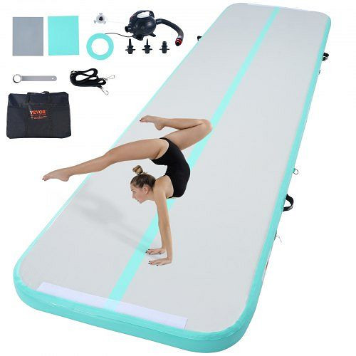 VEVOR Gymnastik-Luftmatte 10 cm Dick, mit Elektrischer Pumpe, Grün, ZFXKKFQD13FT7OZ1ZV2