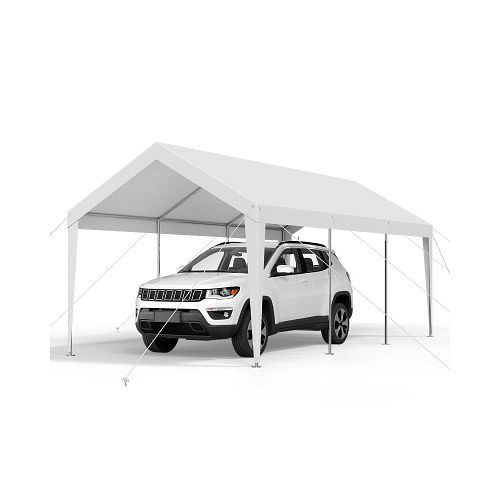 VEVOR Carport 3,05x6,09x2,87 m, Zeltgarage, verzinkt, UV-beständig, Ganzjahresschutz, für Auto, Boot, Motorrad, Weiß, KFSJSQCCKBS8QFX1I001V0