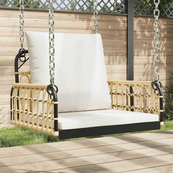 vidaXL Hängestuhl mit Kissen 63x58x39 cm Poly Rattan und Stahl, 4009297