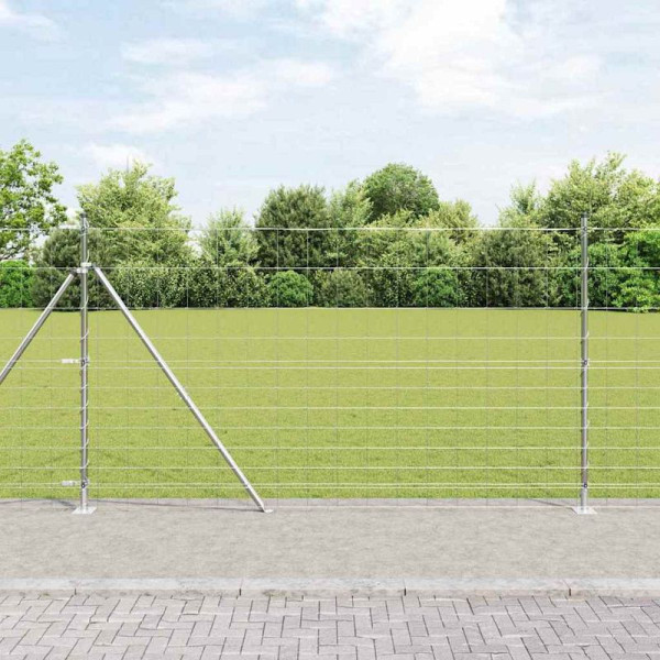 vidaXL Wildzaun Silber 25 x 1.4 m Verzinkter Stahl, 3351514