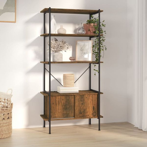 vidaXL Regal mit 5 Böden und Schrank 80x40x163 cm Stahl Holzwerkstoff, 336356