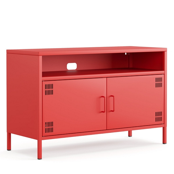 Mades Metall Möbel Pera4, TV-Schrank 4 Regale - 100,5 x 40 x 64,5 cm Rot, 152.68.10.103.05