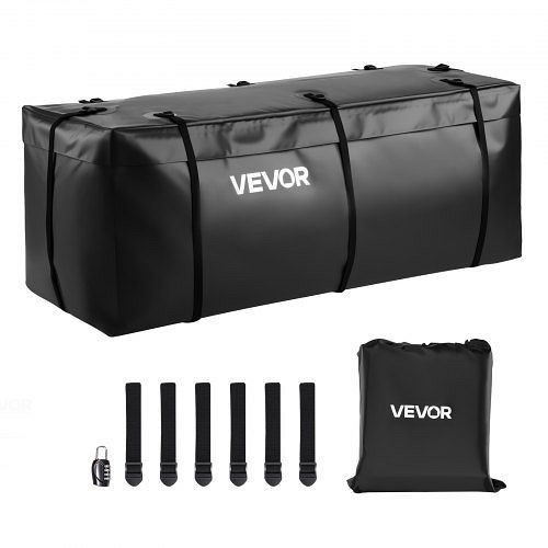 VEVOR Gepäckträgertasche für Anhängerkupplung, wasserdichtes 840D-PVC, 0,453 m³, verstärkte Gurte, für PKW SUVs Vans, Schwarz, PKHB16CUFTGPQX2B2001V0