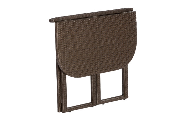 Merxx Klappentisch, 90 x 50 x 75 cm, abklappbar, braun, Stahlgestell mit Kunststoffgeflecht, 28821-210