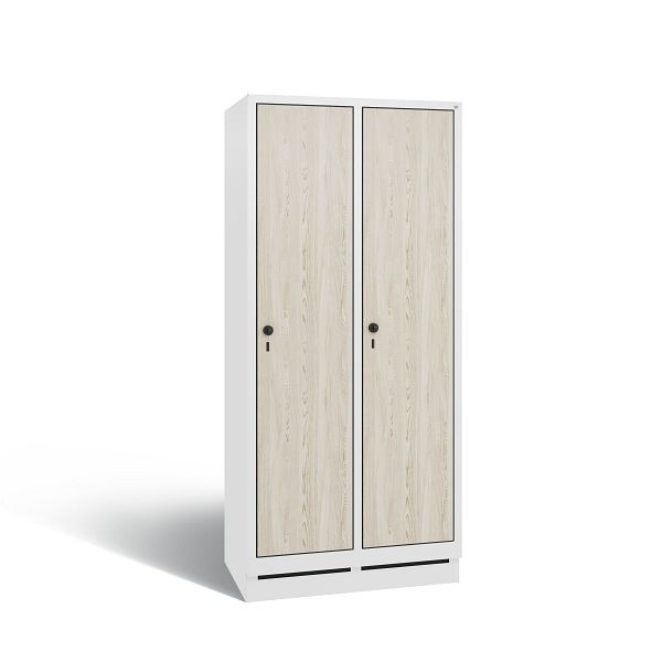 C+P Spind Evolo, 2 Abteile, H1800xB810xT500 mm, Weiß/MDF Esche, 48020-22 S10938