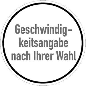 Moedel Geschwindigkeitsschild mit Sonderzahl, Aluminium, Ø 200 mm, 54260