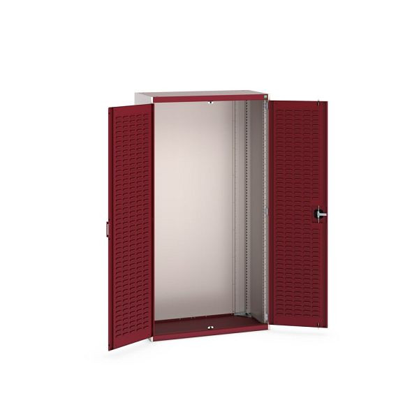 bott cubio Flügeltürschrank, mit Schlitzprägung in der Türrückseite, BxTxH: 1050x525x2000mm, RAL 7035/3004, Purpurrot, 40013020.24V