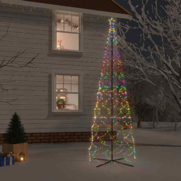 vidaXL LED-Weihnachtsbaum Kegelform Mehrfarbig 1400 LEDs 160x500 cm, 343512