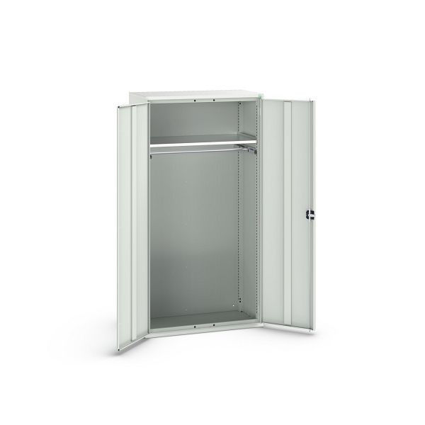 bott verso Flügeltürschrank, mit 1 Fachboden und 1 Kleiderstange, BxTxH: 1050 x550 x 2000 mm, Lichtgrau / Lichtgrau, 16926584.16