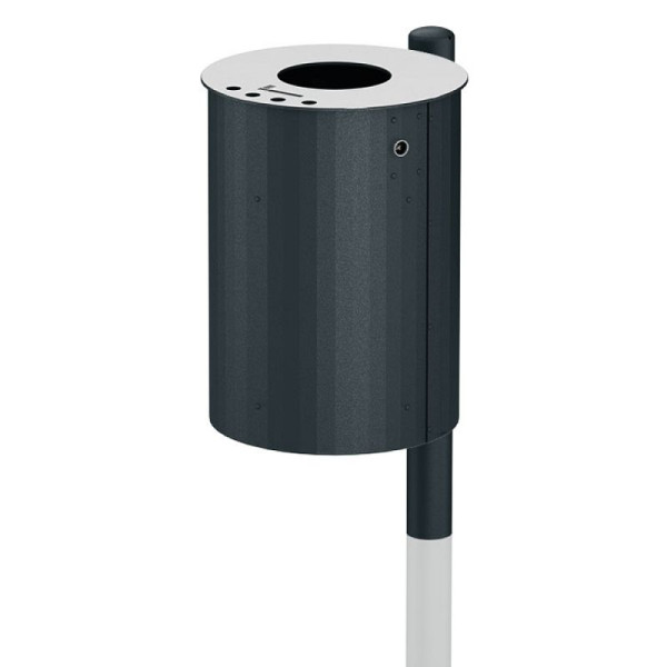 Stein HGS Abfallbehälter 'City 1100', mit Ascher, zur Pfostenmontage (für Bandschelle), RAL 5010 enzianblau, 37478-6