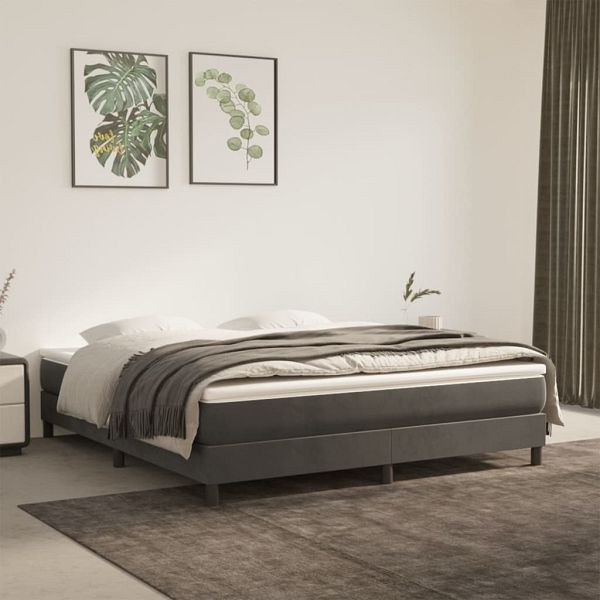 vidaXL Taschenfederkernmatratze Dunkelgrau 160x200x20 cm Samt, 347829