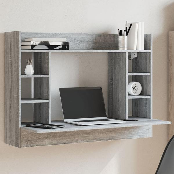 vidaXL Wand-Schreibtisch Grau Sonoma 105x48x75 cm Holzwerkstoff, 847973