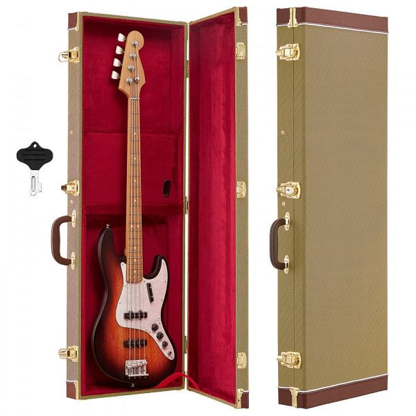 VEVOR E-Gitarrenkoffer 39" ST/Tele, 105cm Hartschalenkoffer mit Schloss, Polsterung, Zubehörfach, Schlüssel, rechteckig, JXJTYHJXMZTE0M8AF001V0