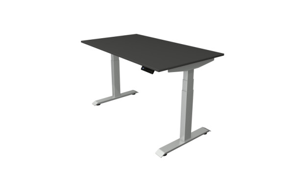 Kerkmann Sitz-Stehtisch B 1400 x T 800 mm, elektrisch höhenverstellbar von 640-1290 mm, anthrazit, 10041013