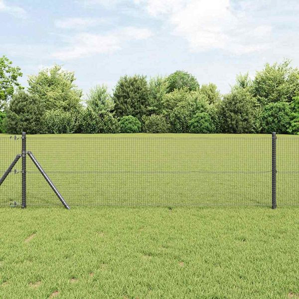 vidaXL Geschweißter Drahtzaun Grau 0,8 x 100 m Stahl, 42005282