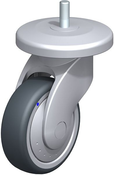 Blickle LWGX-TPA 101XK-11-FK-AMGX100 Kunststoff-Lenkrolle WAVE, rostfrei, mit Abweisrad, Thermoplastisches Gummi-Elastomer, Grau, 849696