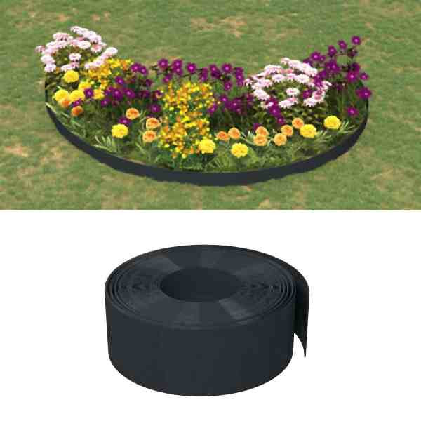 vidaXL Rasenkanten 4 Stück Schwarz 10 m 20 cm Polyethylen, 3155458