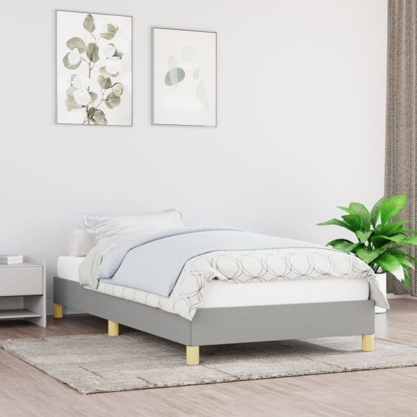 vidaXL Bettgestell Hellgrau 90x200 cm Stoff, Polyester, 346786