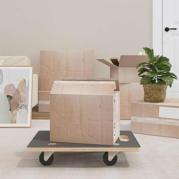 vidaXL Transportwagen 6-teilig Grau Sperrholz, 42024931
