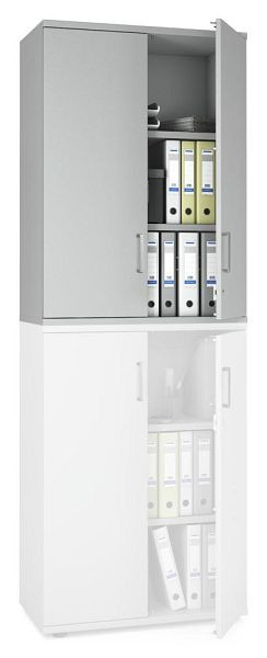 Deskin Flügeltüren-Aufsatzschrank MULTI MODUL-PRO, Dekor lichtgrau, B 800 x H 1110 x T 420 mm, 351870