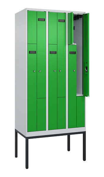 C+P Z-Spind Evolo PLUS, Gestell, 6 Fächer, 2120x900x500mm, 7035/6037, Zylinderschloss, 0490337-306 S10035