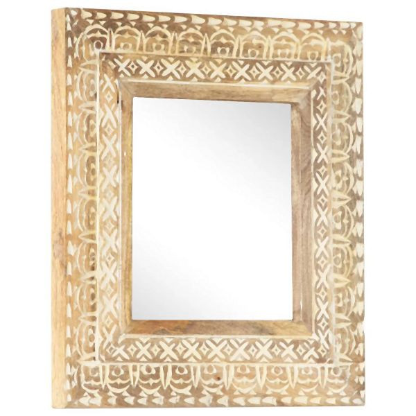 vidaXL Spiegel Handgeschnitzt 50x50x2,6 cm Massivholz Mango, 321644