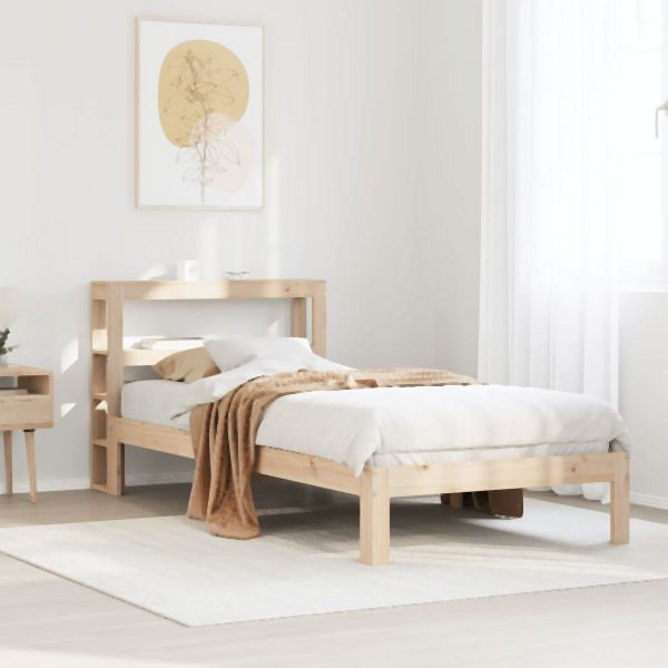 vidaXL Bettgestell mit Kopfteil ohne Matratze 75x190 cm, 3306031