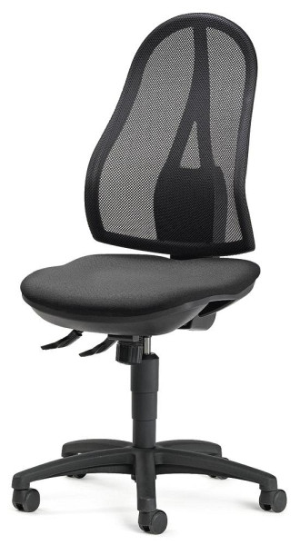 Deskin Bürodrehstuhl COMFORT NET ohne Armlehnen, Synchron-Mechanik, Bezug Sitz Stoff Basic G, Farbe anthrazit, 250768