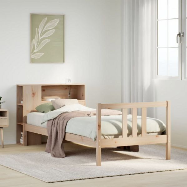 vidaXL Bücherregalbett ohne Matratze 75x190 cm Massivholz Kiefer, 3322291