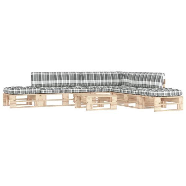 vidaXL 6-teilig Paletten-Lounge-Set mit Kissen Imprägniertes Kiefernholz, 3066902
