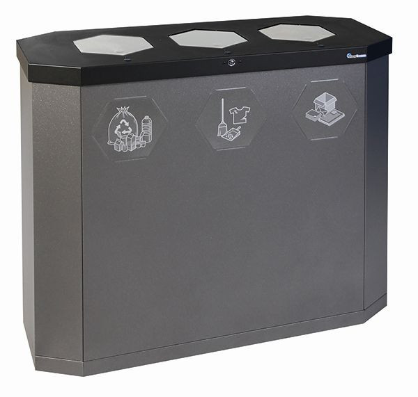 stumpf Sixco 3 smart Recycling-Station, eisenglimmer DB 703, 830x950x355 mm (HxBxT), 565-135-03