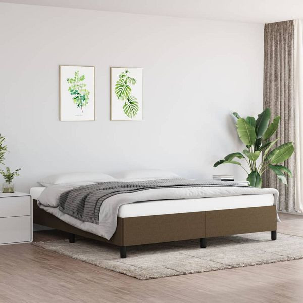 vidaXL Bettgestell Dunkelbraun 160x200 cm Stoff, 347077